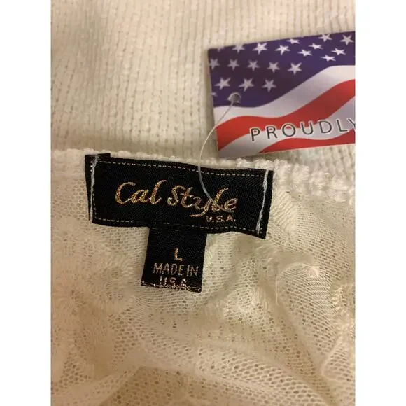 Cal Style Dress Tunic Cottagecore Boho Fairycore Romantic Lace Festival Womens L - Picture 4 of 9